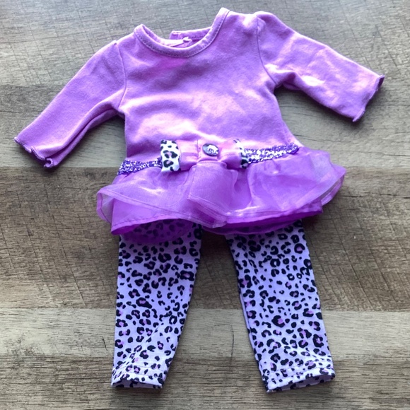 Dolly & Me Girl And 18” Doll Matching Outfits Set Size 10 Purple Tunic Leggings - Picture 13 of 15